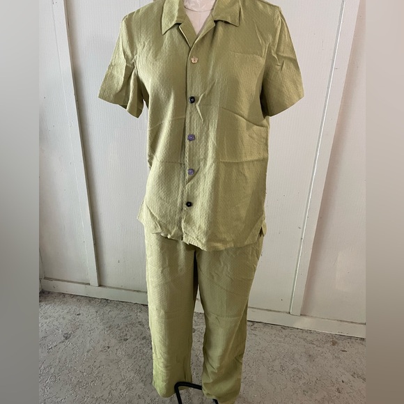 DRAPERS &• DAMON'S size small in shirt and size 10 in pants green set - Picture 1 of 7